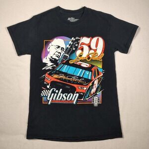 Gibson Les Paul T-Shirt Mens Small Black Motorsports Race Car Graphic Tee